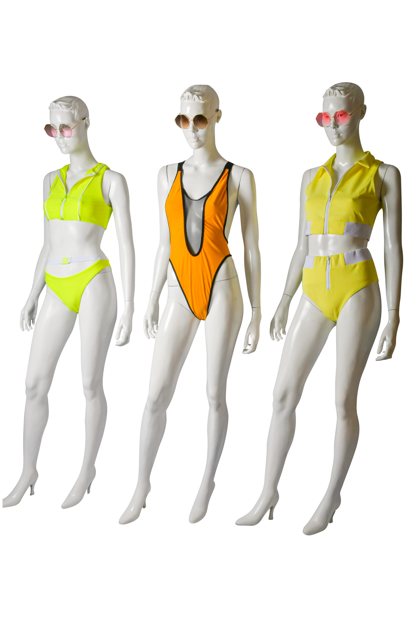 Classy Chic Golden W/Black Mesh Front One Piece Swimsuit