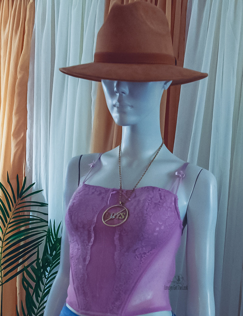Accented Wide Brim Fedora Nubuck Leather Monochromatic Stitched Band Natural Fabric Textures One Size Fit Most Non-Returnable
