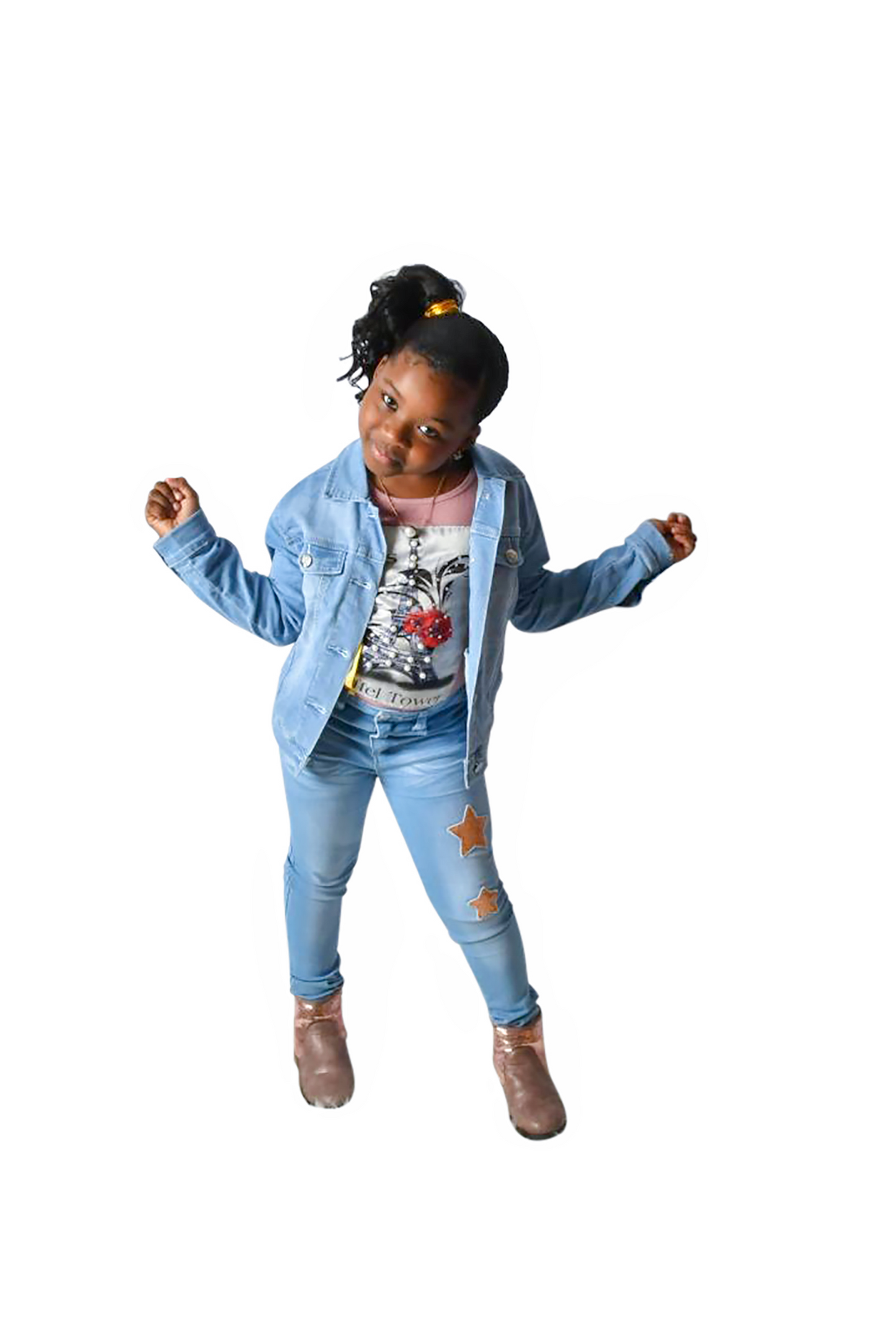 Basic Wash Denim Jeans Jackets, Button Front, Long Sleeve /w Button Cuff, Stretch, Collar Ice Blue