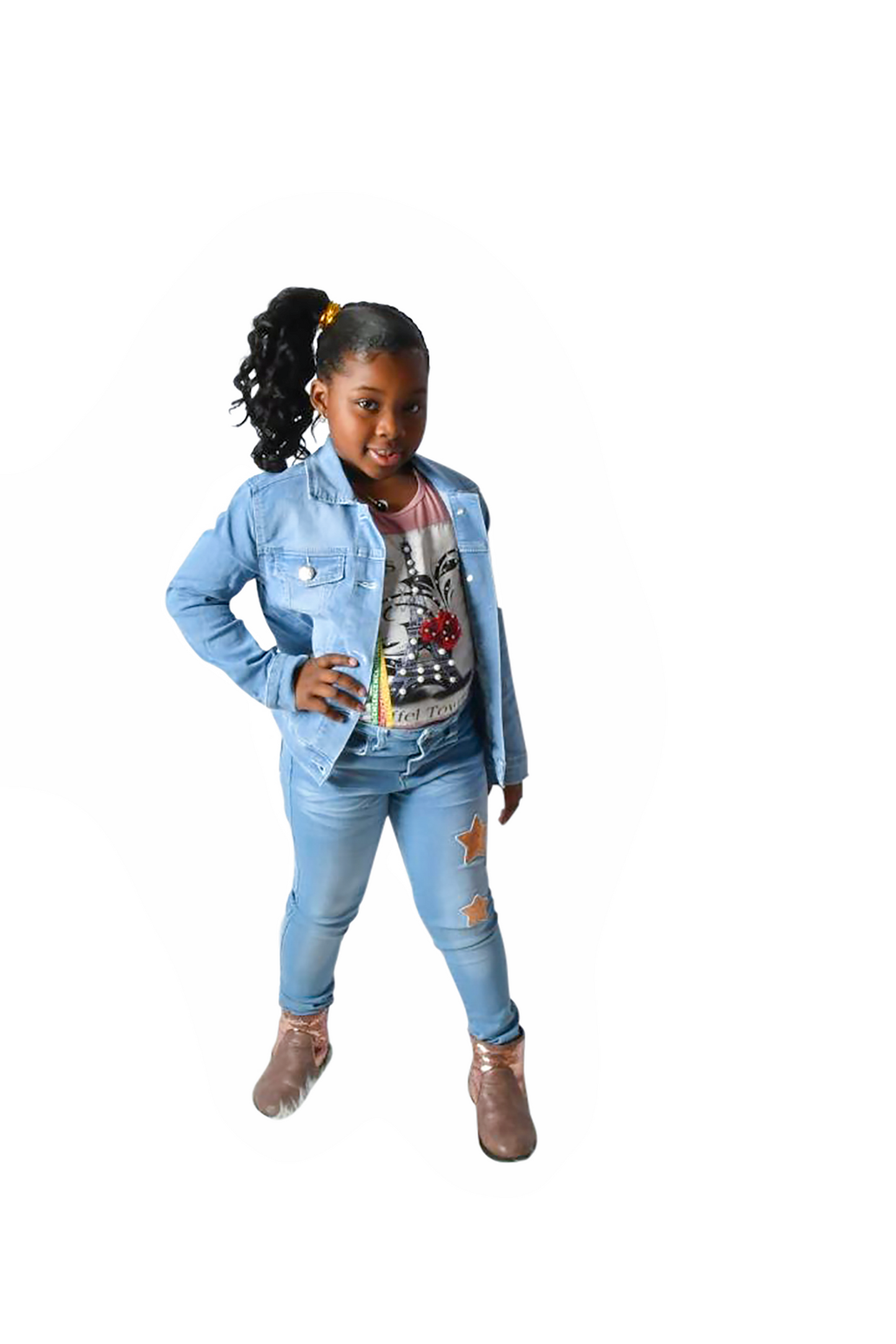 Basic Wash Denim Jeans Jackets, Button Front, Long Sleeve /w Button Cuff, Stretch, Collar Ice Blue