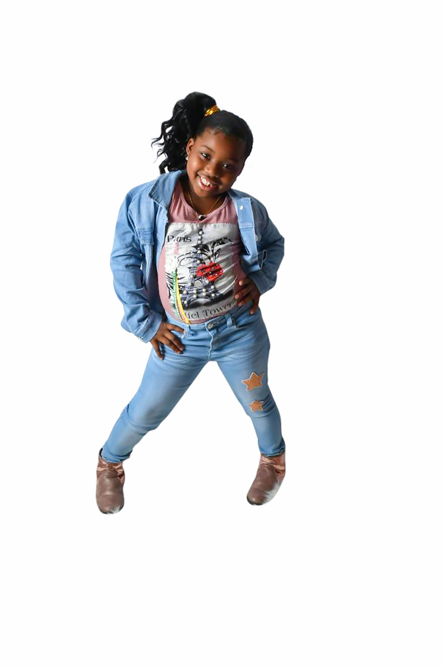 Basic Wash Denim Jeans Jackets, Button Front, Long Sleeve /w Button Cuff, Stretch, Collar Ice Blue