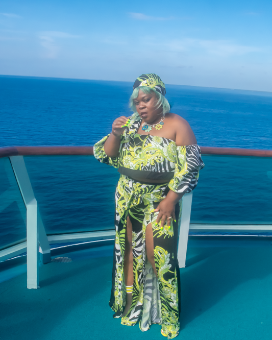 OFF THE SHOULDER ZEBRA PRINT MATCHING SET