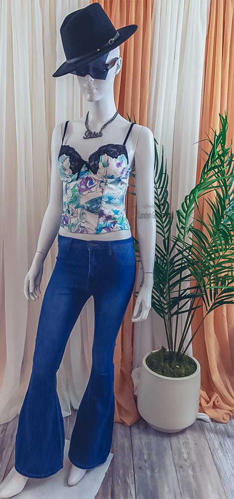 Londyn Bellaz High Waisted  Flare Leg Denim Jeans
