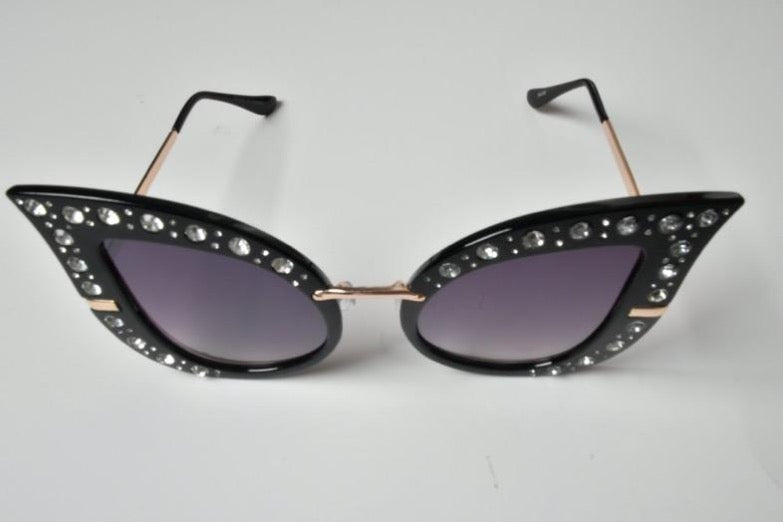 Shady Londyn Cat Eye Trendy Fashion Sunglasses - Black