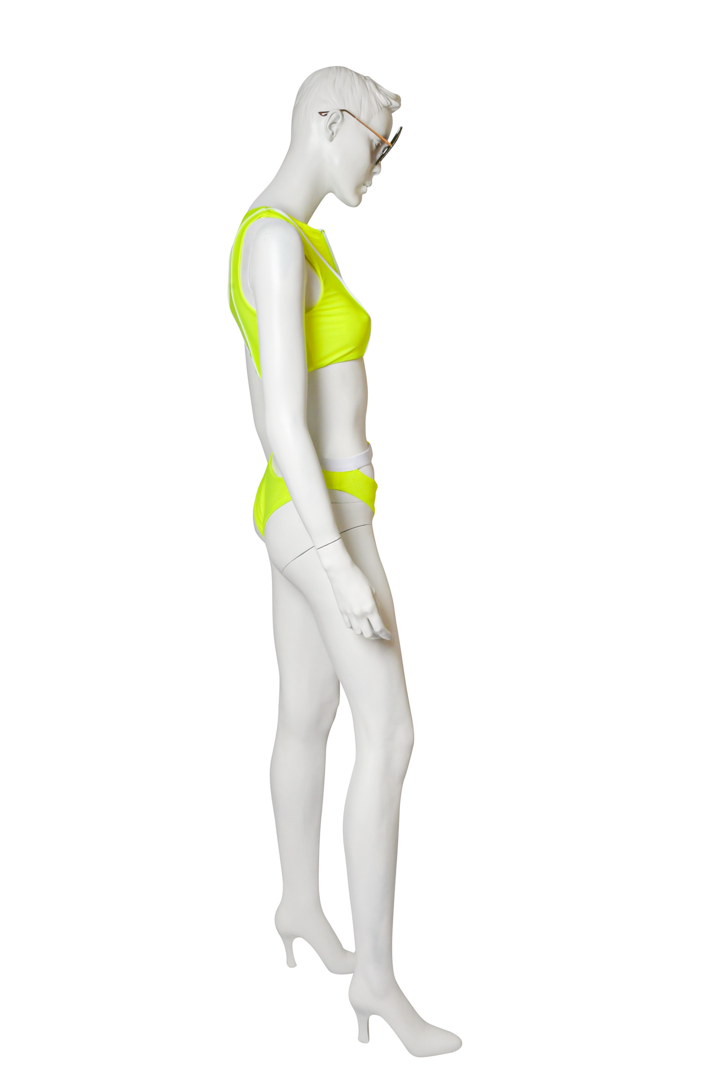 Buckle In Bikini Swimsuit Set Featuring Pipe Line Top Detail Short Sleeves Zip Up Front Crop Top, High Cut Bikini Buckle Strap Bottom Bikini Swimsuit.