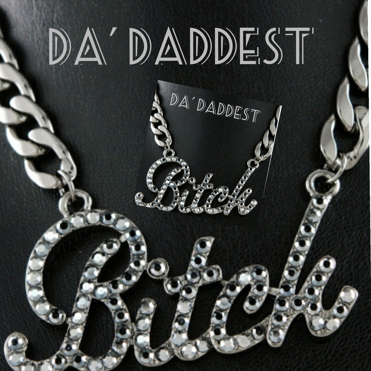 Da Baddest Bitch Studded Pendant Necklace