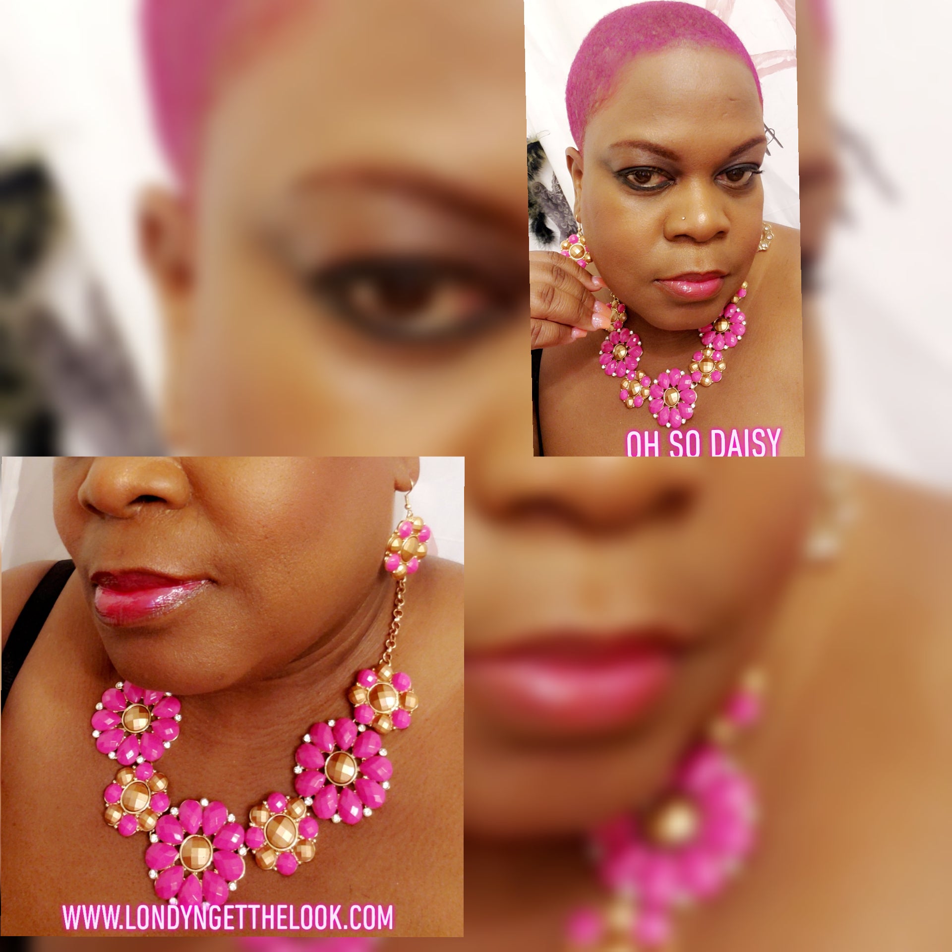 neckless with gold, a must have fashion jewelry pieces, paired with a stunning earrings set features double plated, crystal studded, jewel studded, lobster claw clasp 3 1/2" extender size: L 18 1/2" post back earring, LEAD & NICKEL FREE 