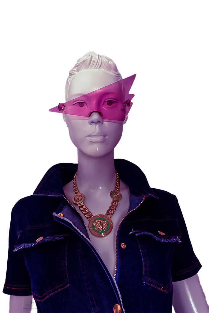 Londyn Ain't throwing shade in these triangular rimless sunglasses. Our large plastic unisex fashion novelty frame sunglasses one size fits most, classic fit,  great quality UV 400 Protection