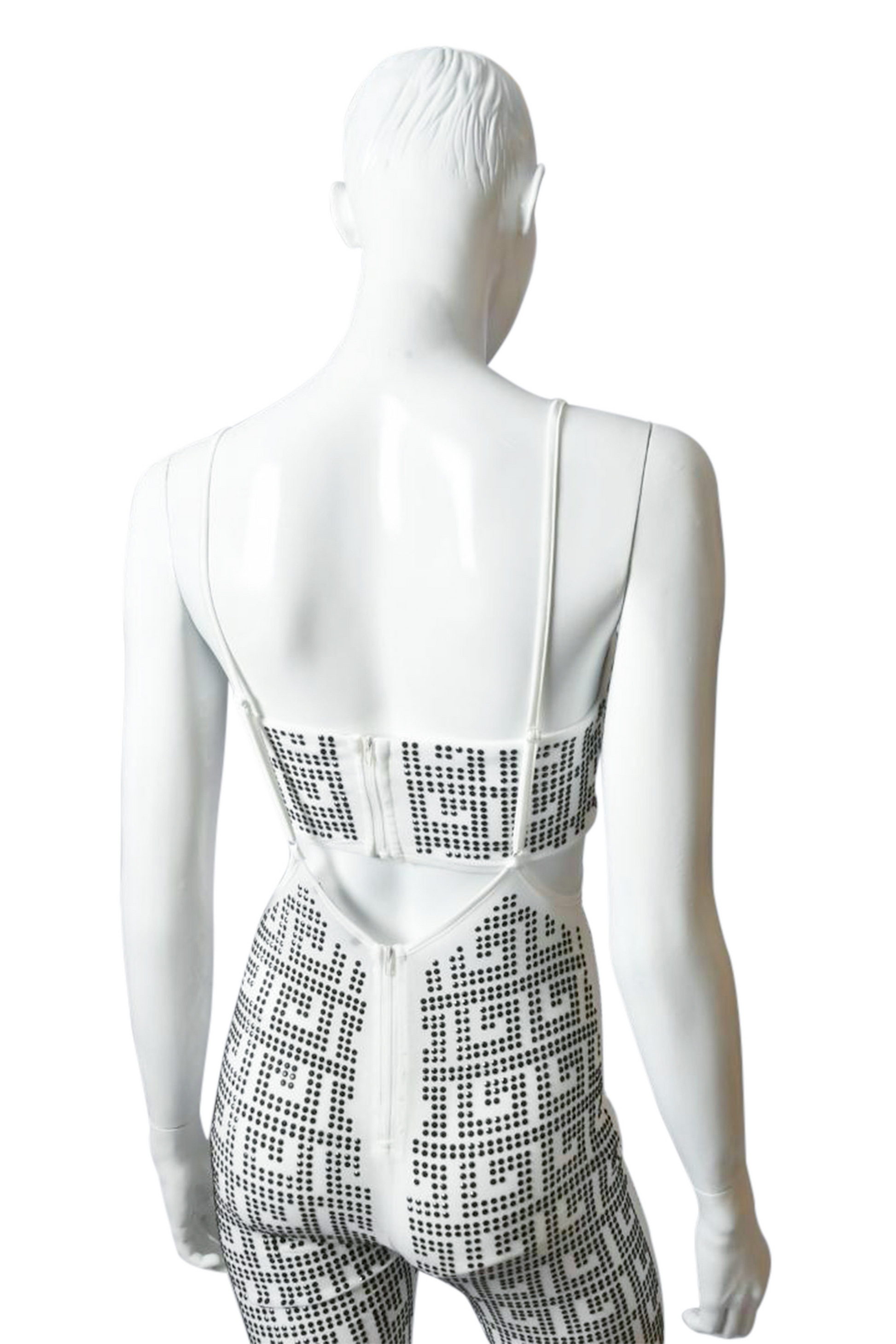 Two Piece Sets Sling Top Detailing  Bandeau Top Rhinestone Designed White Jumpsuit