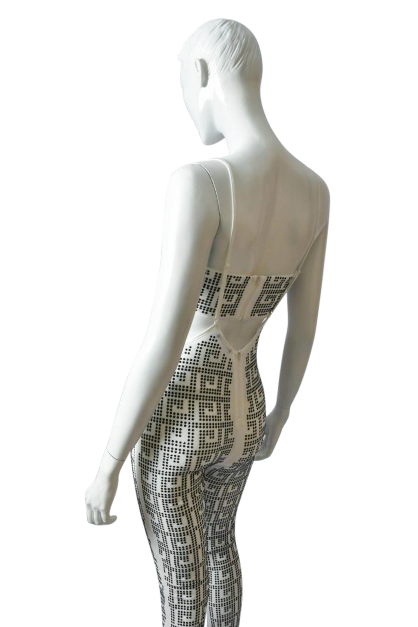 Two Piece Sets Sling Top Detailing  Bandeau Top Rhinestone Designed White Jumpsuit